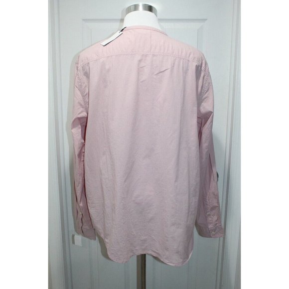 NWT Velvet Graham & Spencer Long Sleeve Collarless Button Up Pink Mens Shirt 2XL - Picture 4 of 7